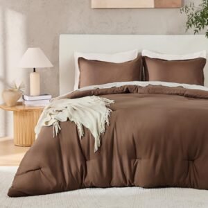 Arkmoving Dark Emerald Green Queen Size Comforter Set, 3 Pieces Forest Hunter Green Boho Solid Bedding Sets, Soft Cozy Lightweight Down Alternative All Season Bed Set