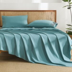 Arkmoving King Size Sheets Set 4 Pieces, Dark Olive Green Super Soft Sheets for King Size Bed, Microfiber King Sheet, Deep Pocket Up to 16